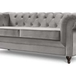 Best Price - Habitat Chesterfield 3 Seater Velvet Sofa Light Grey Sofas And Armchairs -Seating Sales Store unnamed file 629