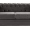 Discount - Habitat Chesterfield 2 Seater Velvet Sofa Charcoal Sofas