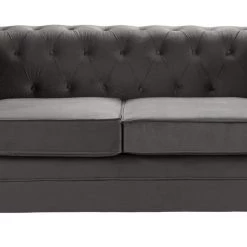 Discount - Habitat Chesterfield 2 Seater Velvet Sofa Charcoal Sofas